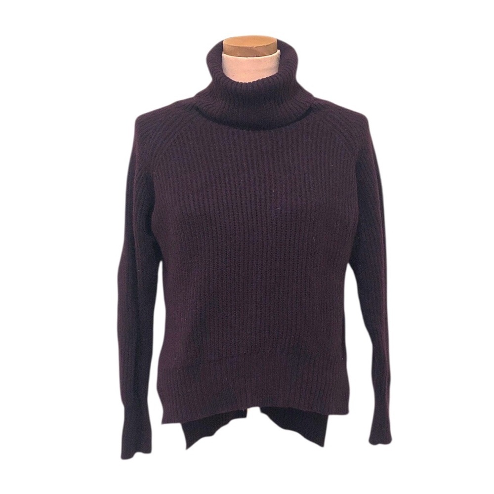 Aritzia Wilfred Free Sweater Size Small Dark Purple Ribbed Wool